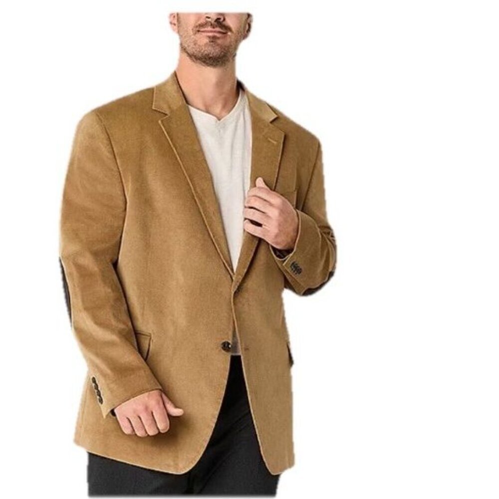 Stafford Size 48 Long Men's Wheat Stretch Corduroy Sport Coat. New